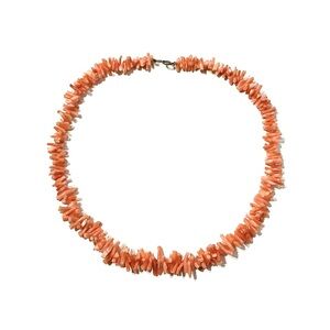 Vintage Salmon Branch Coral Choker Necklace 15”
